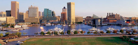 Baltimore City's Inner Harbor Skyline